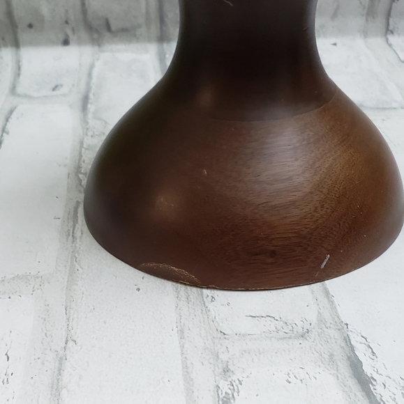 Crate and Barrel Wooden Pillar Candle Curve Holder - Picture 6 of 11